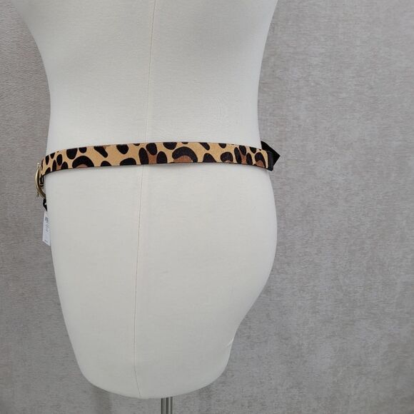 Chico's Belt Leopard Pony Hair Dyed Calf Hair Hook and Circle Toggle Closure NEW - Picture 4 of 12